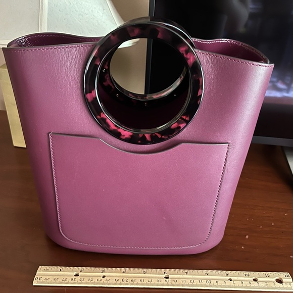 Kate Spade Purple Leather and Suede Tote with Circular Handle - Picture 3 of 5
